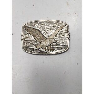 Vintage American Eagle Belt Buckle Flying Over Mountain Numbered 162639